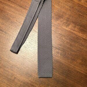 Brooks Brothers Knit Tie Solid Gray 100% Wool NWT